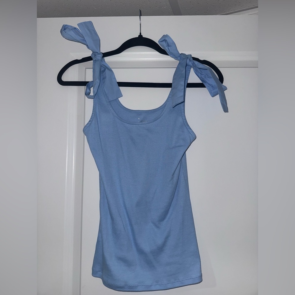 a new day Light Blue Tie-Shoulder Tank Top Small